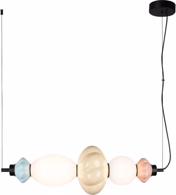 Netlighting Tordi Modern LED Bar Pendant Light in Multicolour Glass and Metal, 3000K Warm White