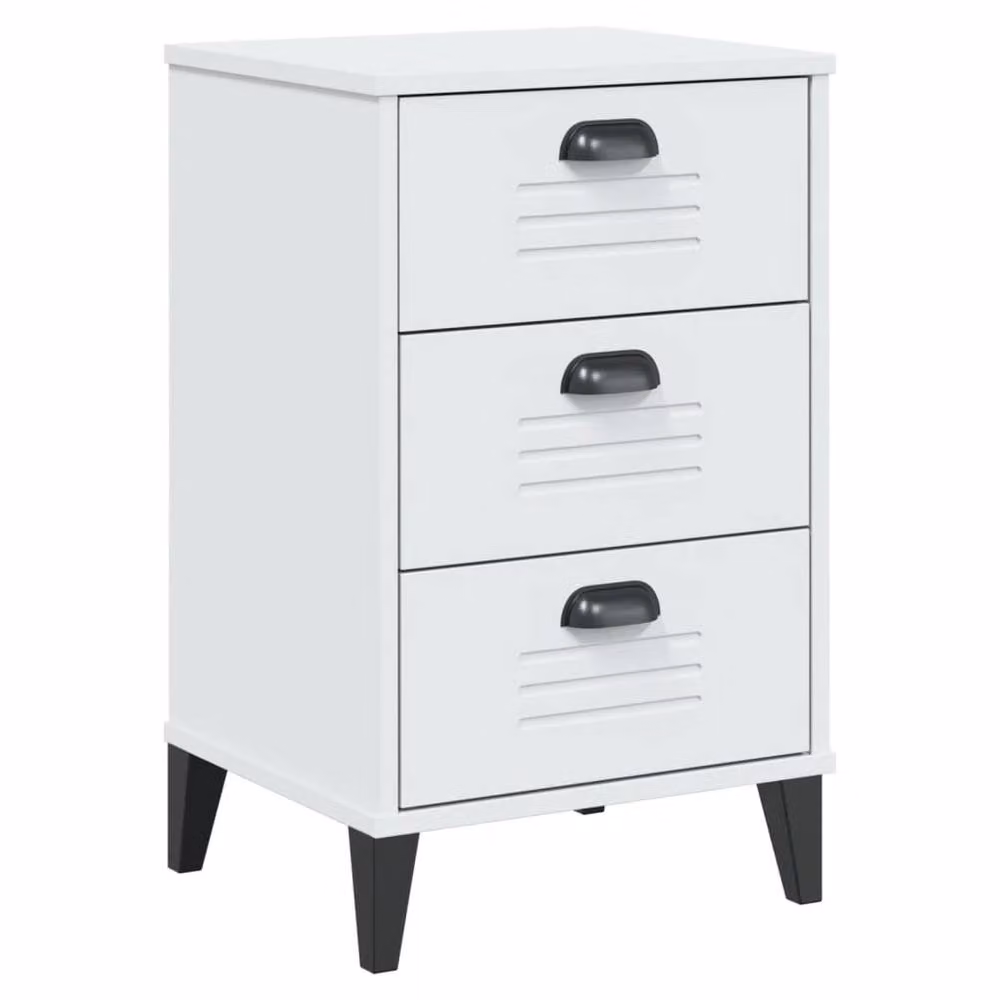 Berkfield Home VIKEN Bedside Cabinet in White Engineered Wood, W/D/H: 35 x 40 x 65 cm – 2