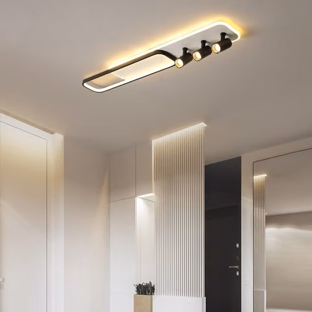 Garwarm Modern 3-Light Dimmable and Adjustable Track Ceiling Light in Black or White – 1