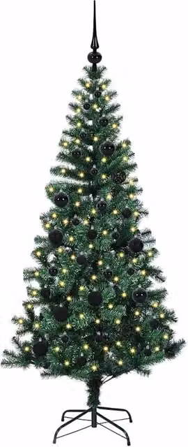 Berkfield Home Elegant Pre-lit Artificial Christmas Tree in Green, Height: 150 cm