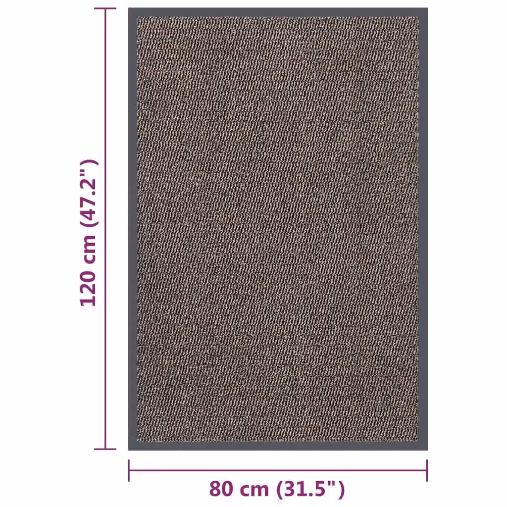 Berkfield Home Non-Slip Tufted Rectangular Doormat, Brown, W: 80 cm, D: 120 cm – 2