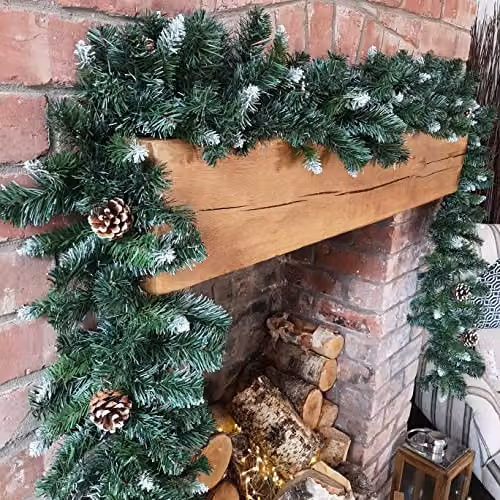 Samuel Alexander Snow King Fir Christmas Garland with Pine Cones, Green, W: 270 cm, D: 25 cm – 1