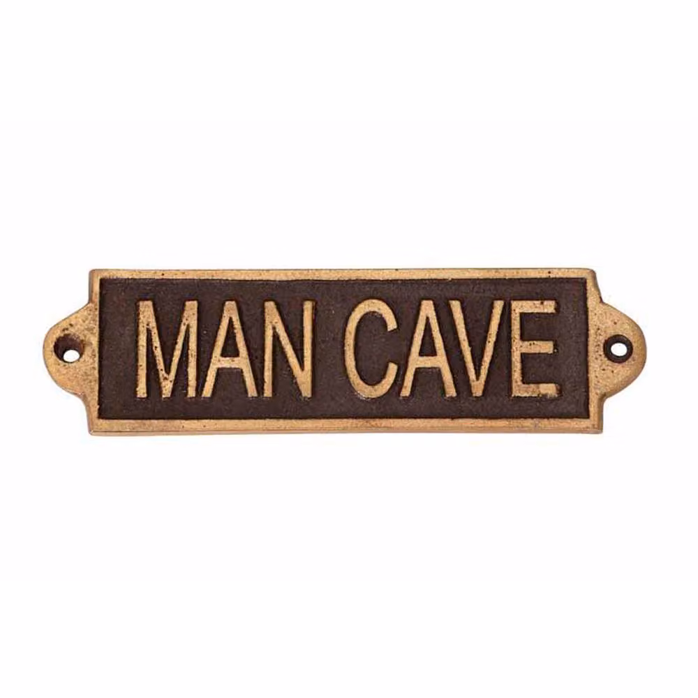 Minster Black Metal Man Cave Wall Sign, W: 15 cm, H: 6 cm, D: 1 cm – 2