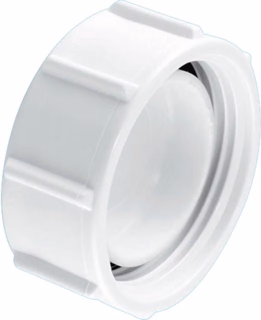 McAlpine T23 1.5 inch Plastic Blank Cap with Nut for BSP Threads in White