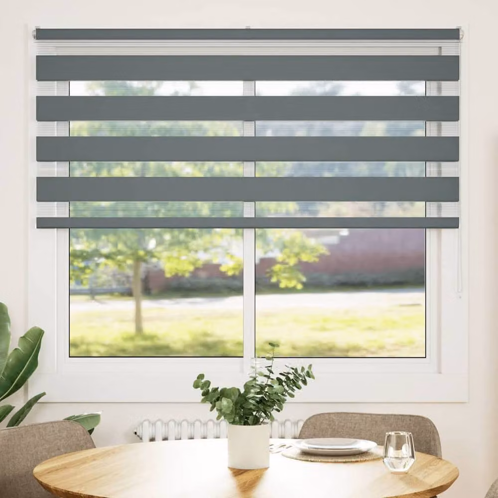 Berkfield Home Elegant Zebra Blind in Dark Grey, W: 160 cm, H: 150 cm – 3