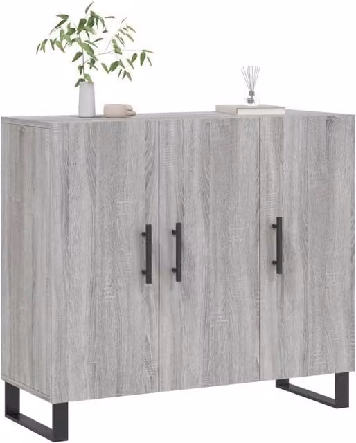 Berkfield Home Grey Sonoma Modern Sideboard, W/D/H: 90 x 34 x 80 cm – 1