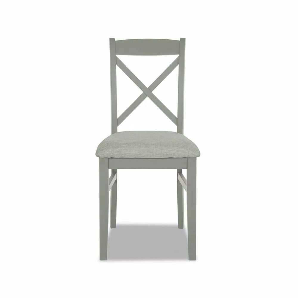 Statement Furniture Florence Crossback Dining Chair with Upholstered Fabric Seat in Green, W45 x D53 x H98 cm – 2