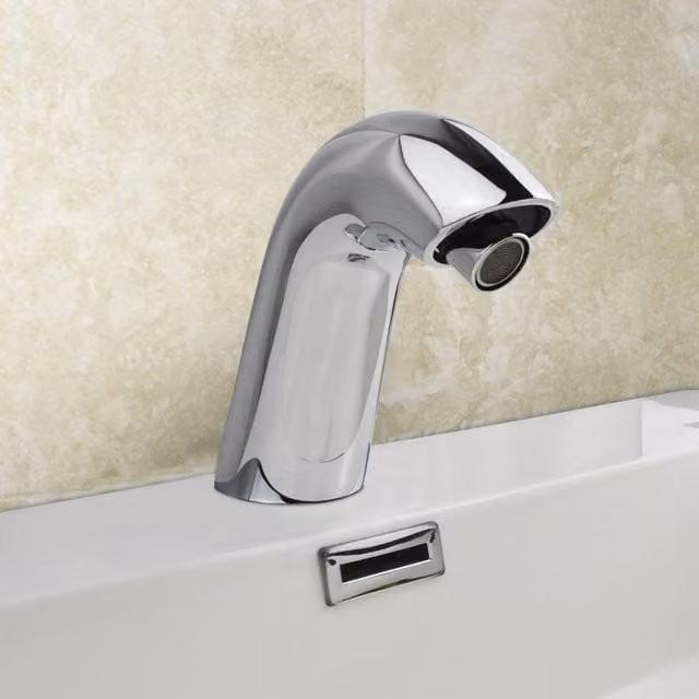 Nes Home Infrared Sensor Basin Sink Mixer Tap in Silver Chrome, H 15.5 cm x W 15.0 cm x D 15.5 cm