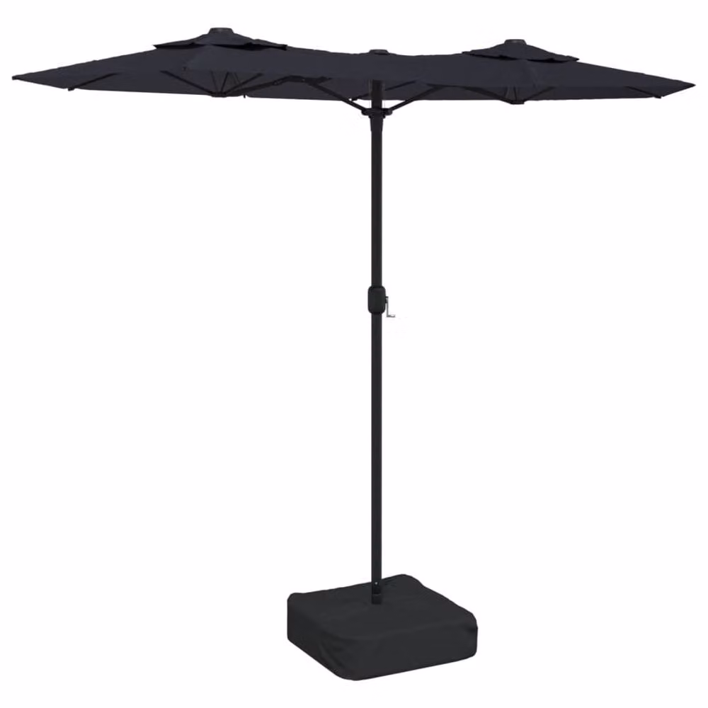 Berkfield Home Double-Head Cantilever Parasol with LEDs in Black, W: 316 cm, D: 240 cm – 2