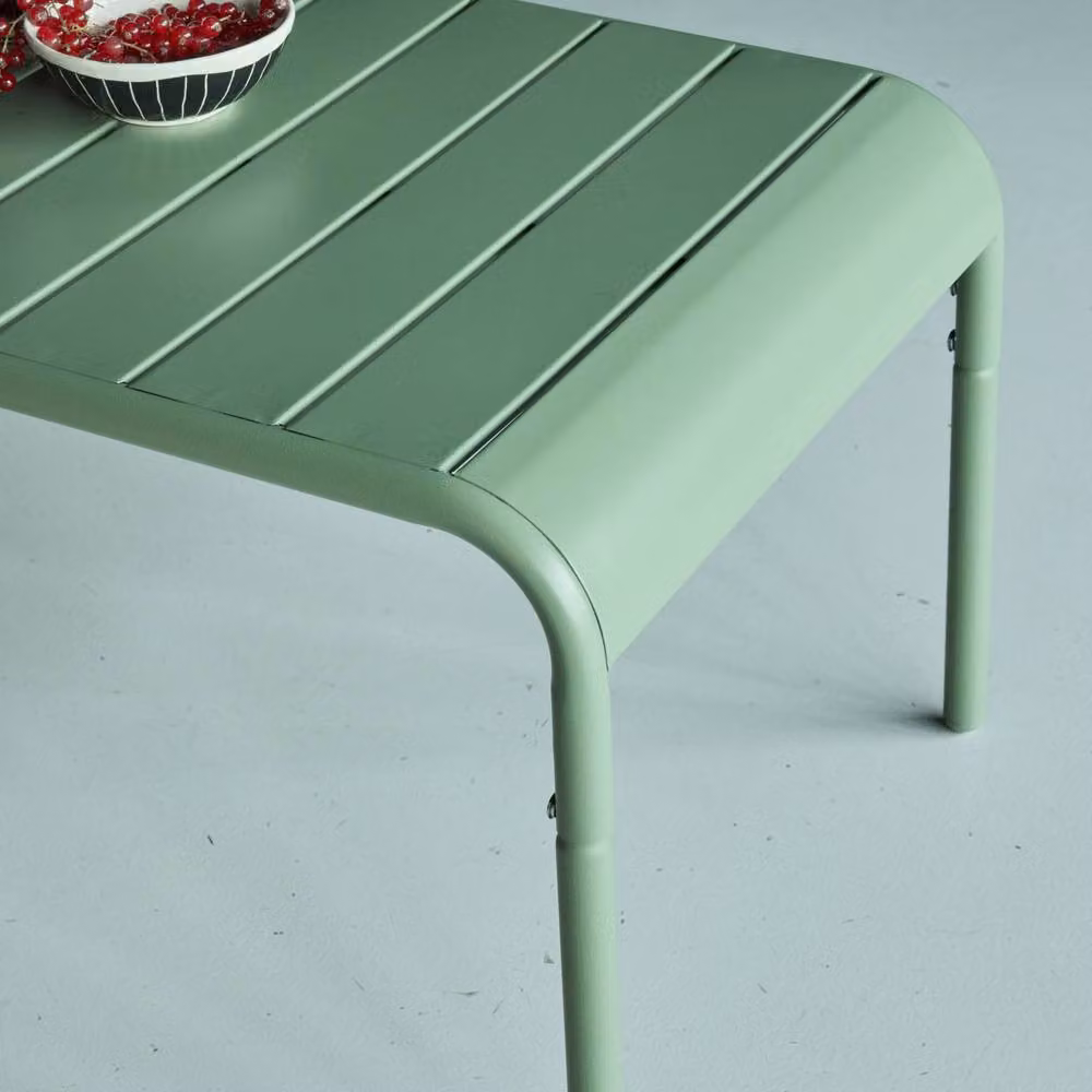 sweeek Rectangular Powder Coated Steel Garden Coffee Table in Matt Green – 3