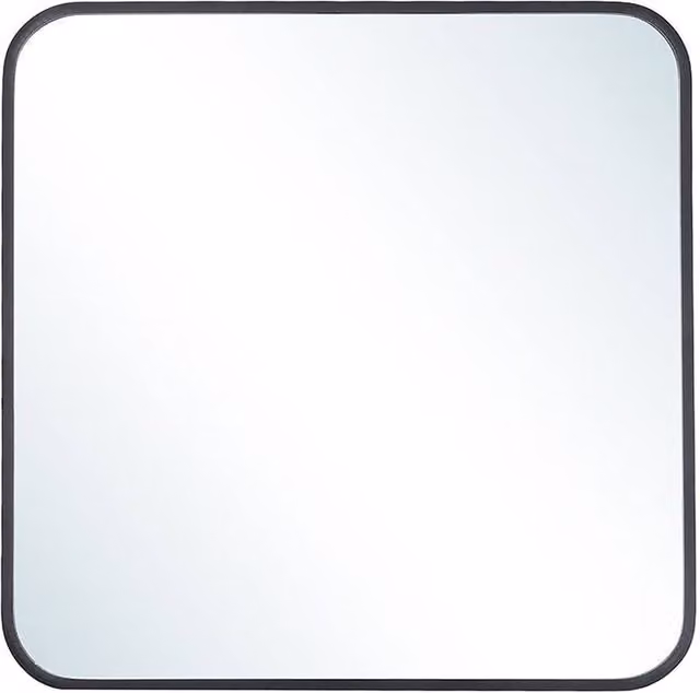 Garden Sanctuary Modern Square Wall Mirror with Black Aluminum Alloy Frame, W/H: 70 x 70 cm – 1