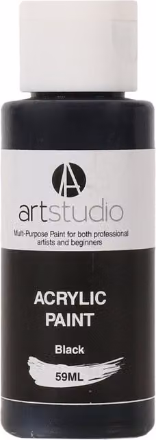 Art Studio Professional Acrylic Paint, Black, 9.7 cm
