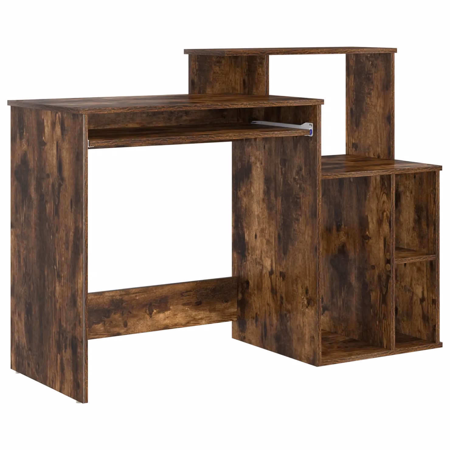 Berkfield Modern Writing Desk with Storage in Smoked Oak Brown, W/D/H: 120.5 x 44 x 88.5 cm – 2