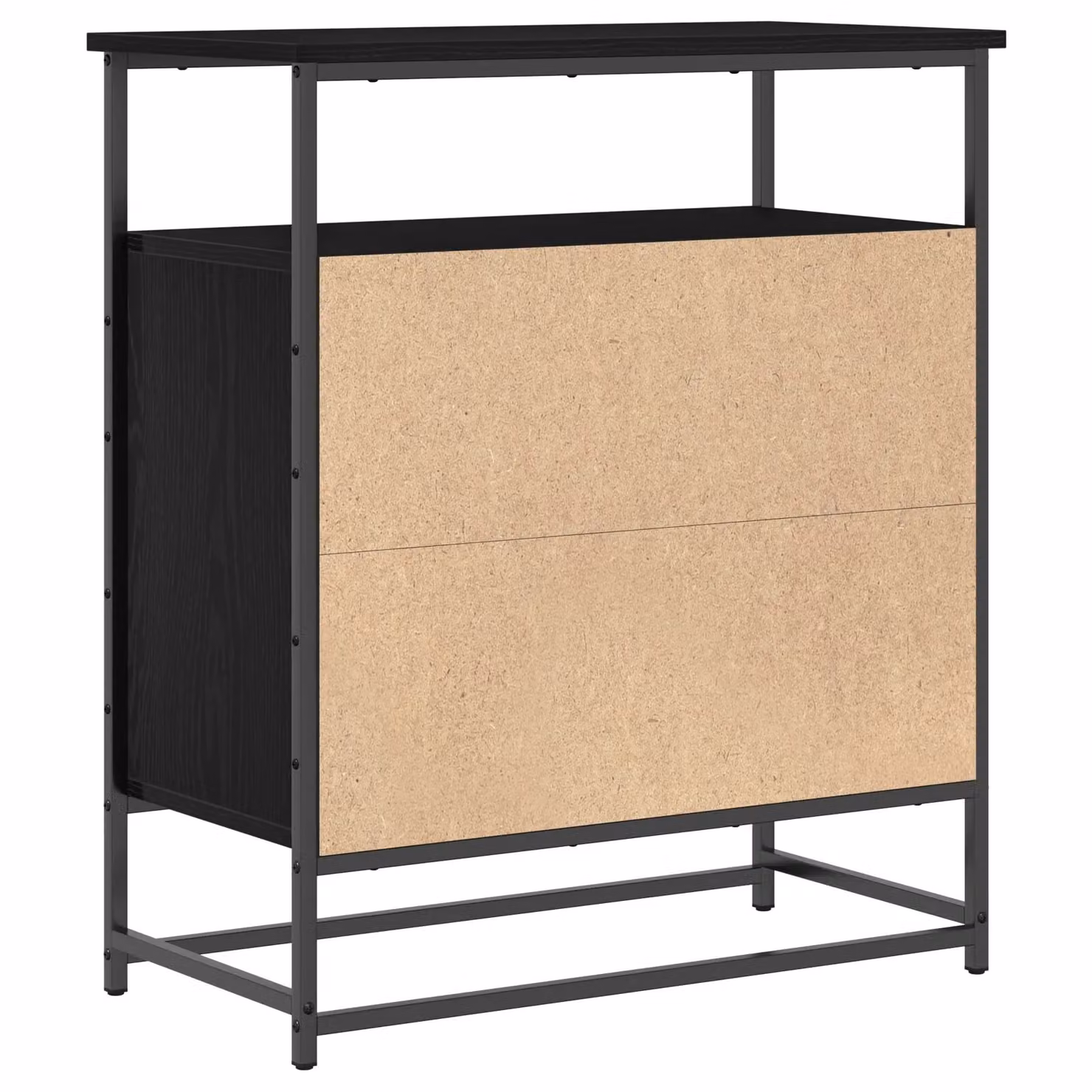 Berkfield Home Modern Black Oak Sideboard in Engineered Wood and Metal, W/D/H: 69 x 35 x 80 cm – 4