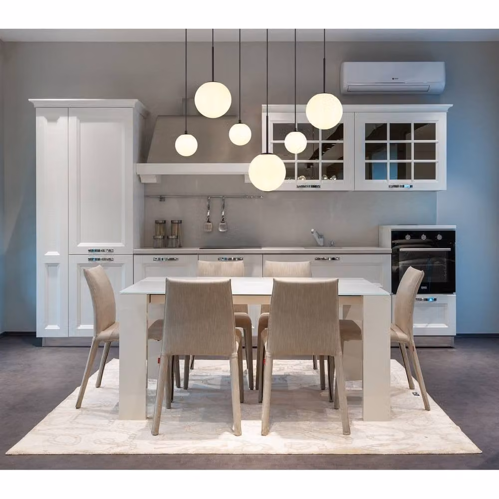 Netlighting Hallie Cluster Pendant Light in Matt Black with Opal Glass Shades, 6x E27 – 3
