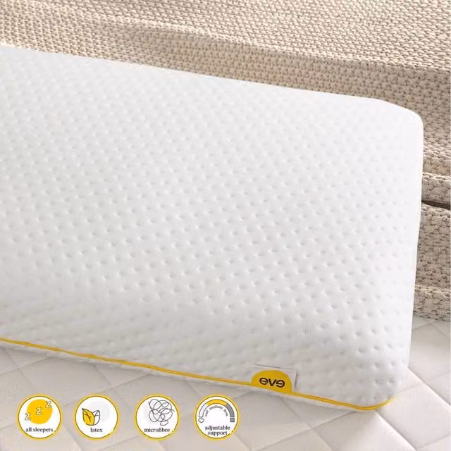 Eve Height Adjustable Rectangular Pillow in White