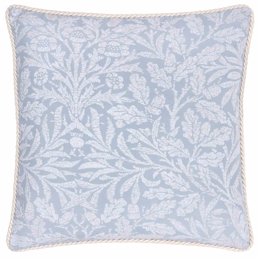 Morris & Co Acorn Tonal Jacquard Floral Cushion in Blue, W/D/H: 50 x 50 x 50 cm – 2