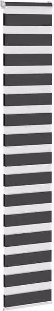 Berkfield Home Elegant Zebra Blind in Black, Polyester Fabric, W: 40 cm, H: 200 cm – 1