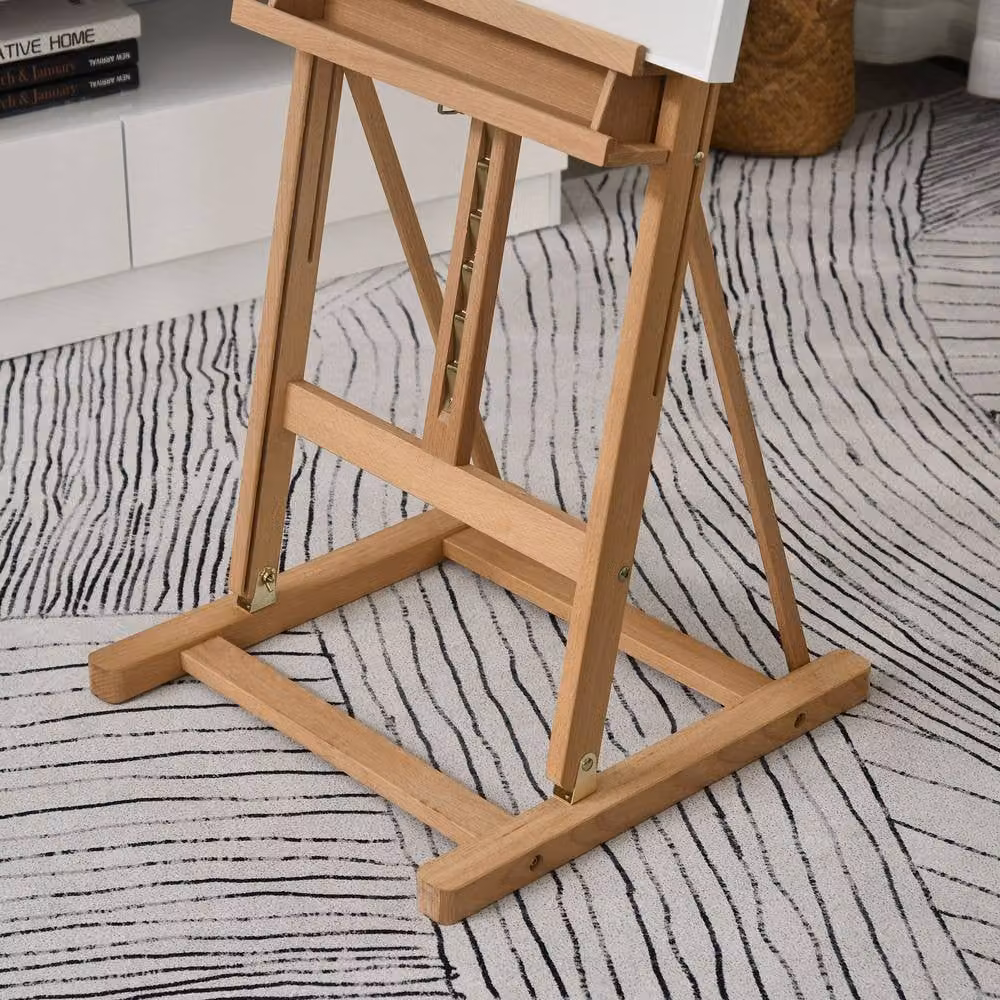 Rolipo H-Frame Beech Wood Artist Easel in Brown, Height: 171-230 cm – 4