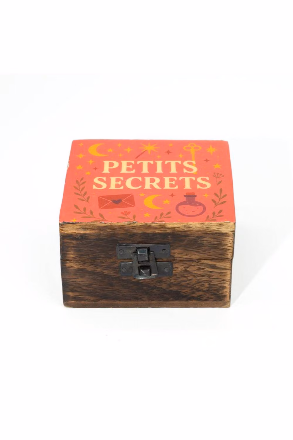 KDMD Petite Secrets Small Enamelled Jewelry and Treasure Box in Brown and Red – 2