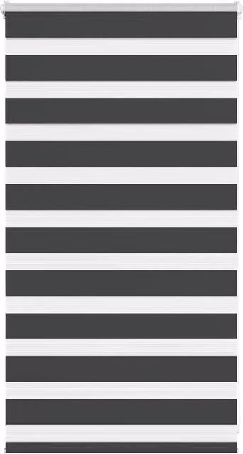 Berkfield Home Black Zebra Day and Night Blind, W: 70 cm, H: 100 cm