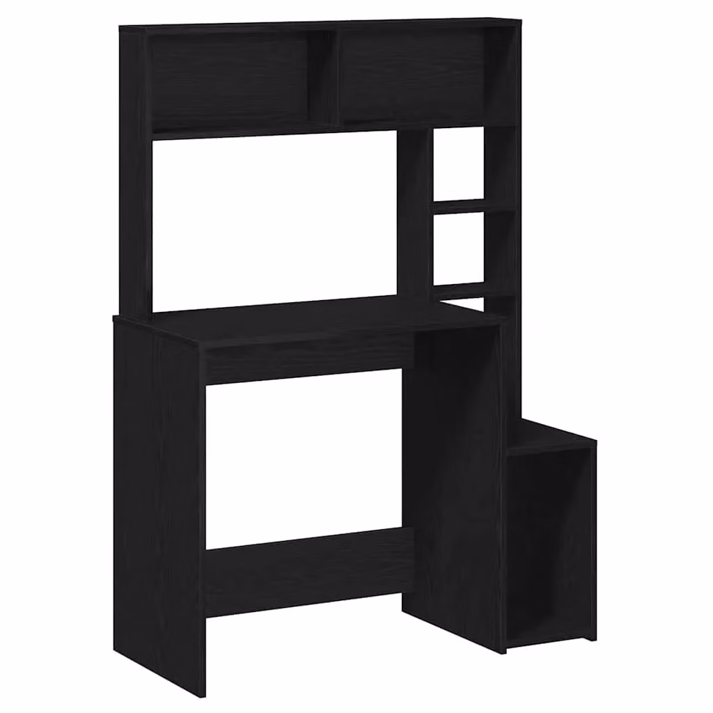 Berkfield Home Computer Desk with Shelves in Black, W/D/H: 100 x 45 x 140 cm – 2