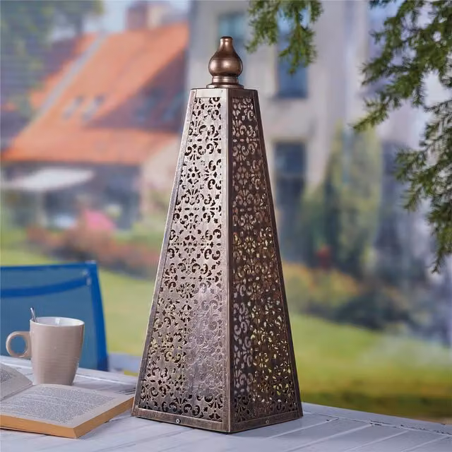 Luxform Battery Luxor Style Pyramid Lamp in Bronze