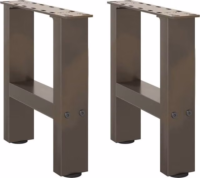Berkfield Home Geometric Steel Coffee Table Legs in Grey, 2 Pack, H 30 cm x W 30 cm x D 30 cm – 1