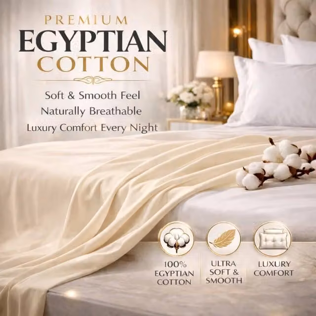 Homes-Linen 400TC Egyptian Cotton Single Flat Sheet in Beige Mako Satin – 1