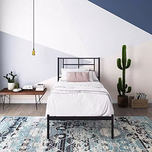 DHP Furniture Jensen Modern Metal Bed in Black, Single, W/D/H: 90 x 200 cm – 3