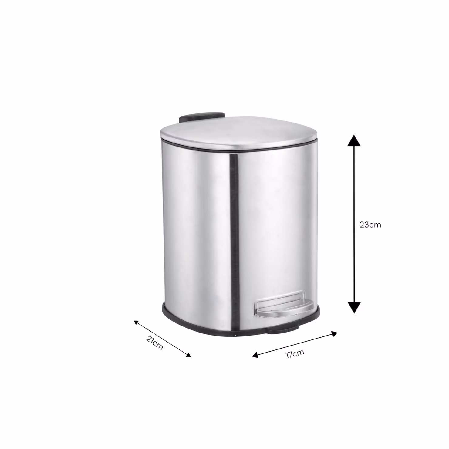 Showerdrape Capri 3L Small Pedal Bin in White and Silver with Removable Inner Bucket – 2