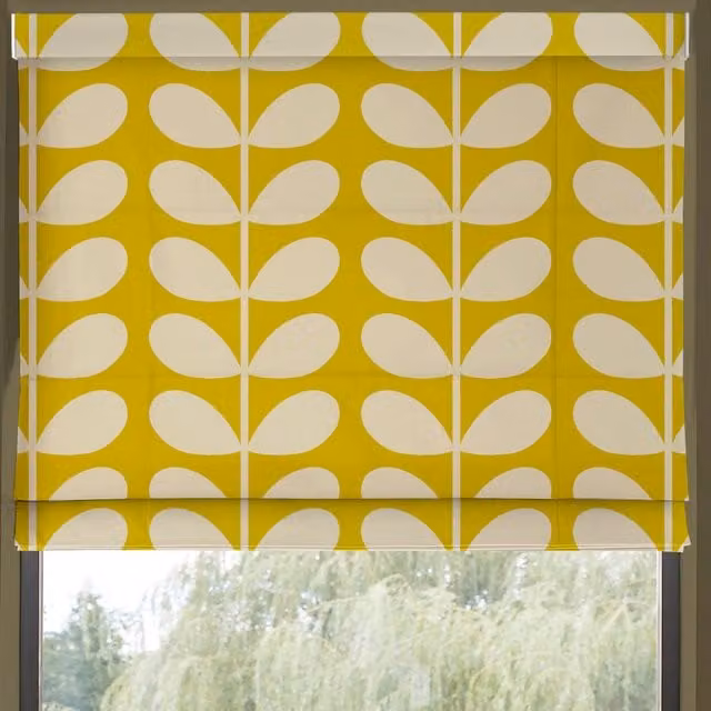 Orla Kiely Jumbo Solid Stem Made to Measure Blackout Roman Blind in Yellow
