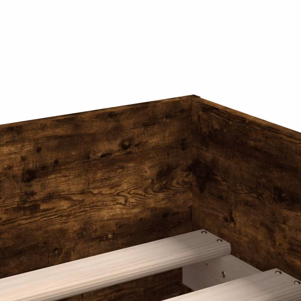 Berkfield Home Modern Bed Frame with Drawers in Smoked Oak Brown, W/D/H: 90 x 200 x 50 cm – 4