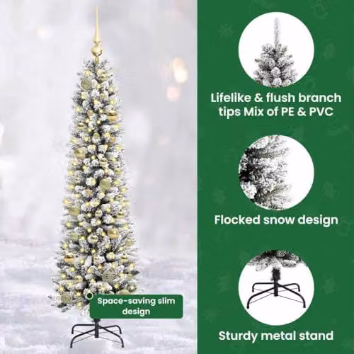 vidaXL Artificial Christmas Tree in White, Height: 150 cm – 5