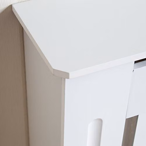 Vida Designs Chelsea White Radiator Cover with Shelf and Grid Pattern – 2
