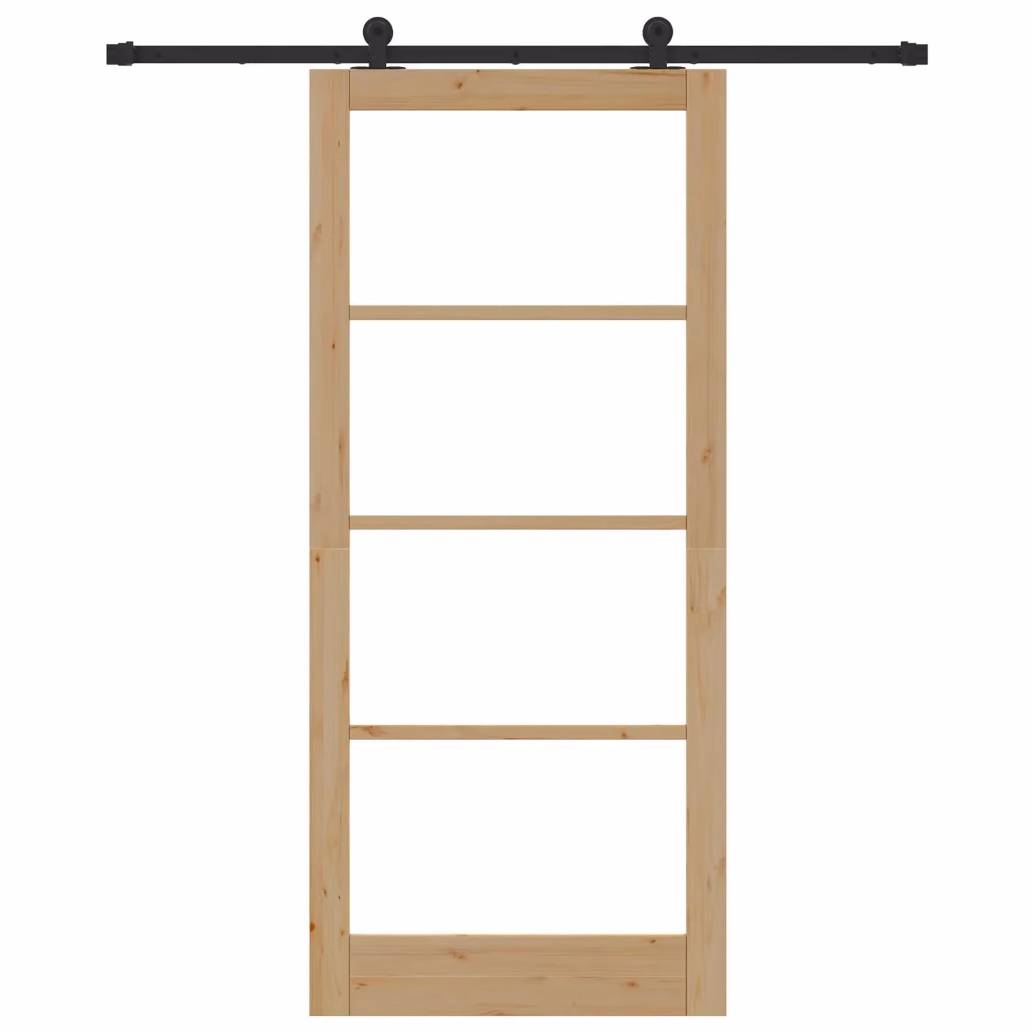 Berkfield Home Orkdal Rustic Sliding Door with Hardware Set in Brown, Solid Wood and Glass – 2