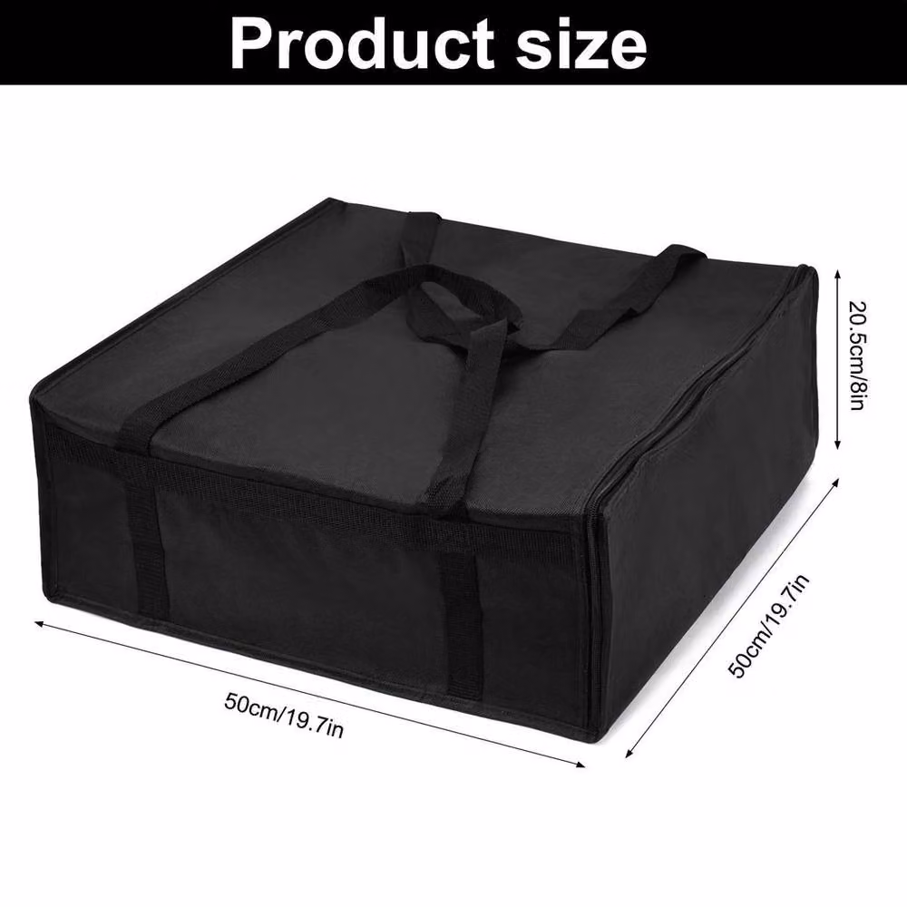 NESTLUNE Extra Large Heavy Duty Pizza Delivery Takeaway Bag in Black, W/D/H: 50.8 x 20.32 x 20.32 cm – 2