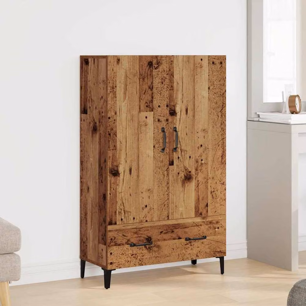 Berkfield Home Old Wood Highboard in Brown, W/D/H: 70 x 31 x 115 cm – 2