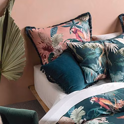 Linen House Fernanda Floral Duvet Cover and Pillowcase Set, Multicolour, W/D/H: 135 x 200 cm and 50 x 75 cm – 3