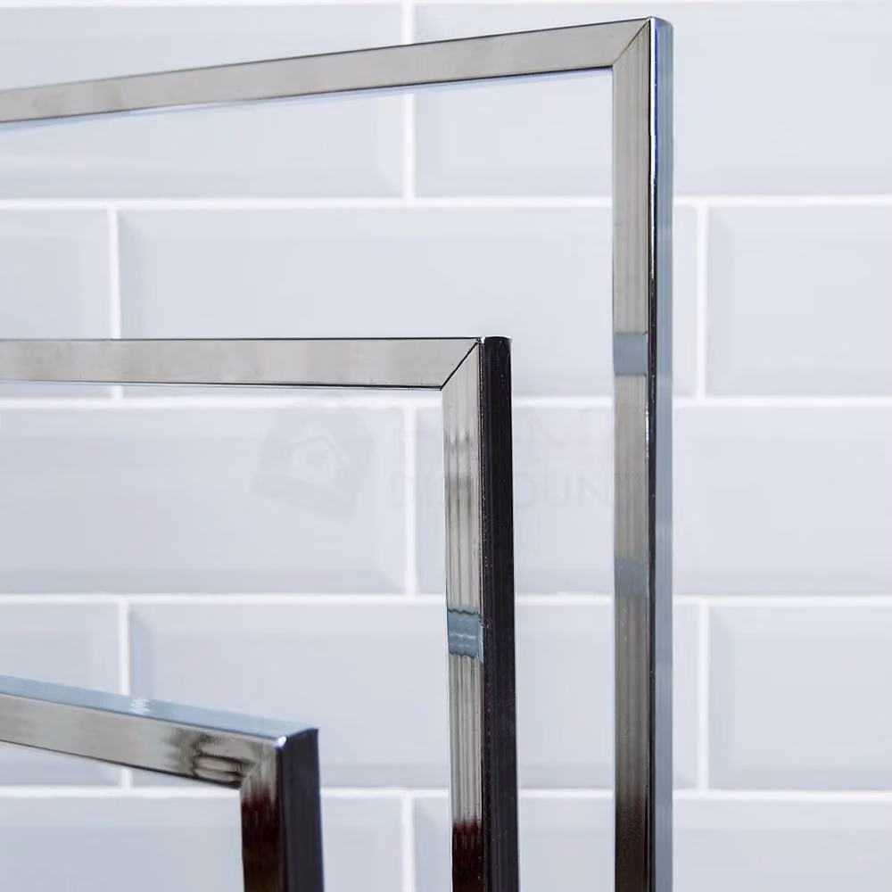 FORGEVIO 3 Tier Stainless Steel Freestanding Square Towel Rail Holder in Silver – 3
