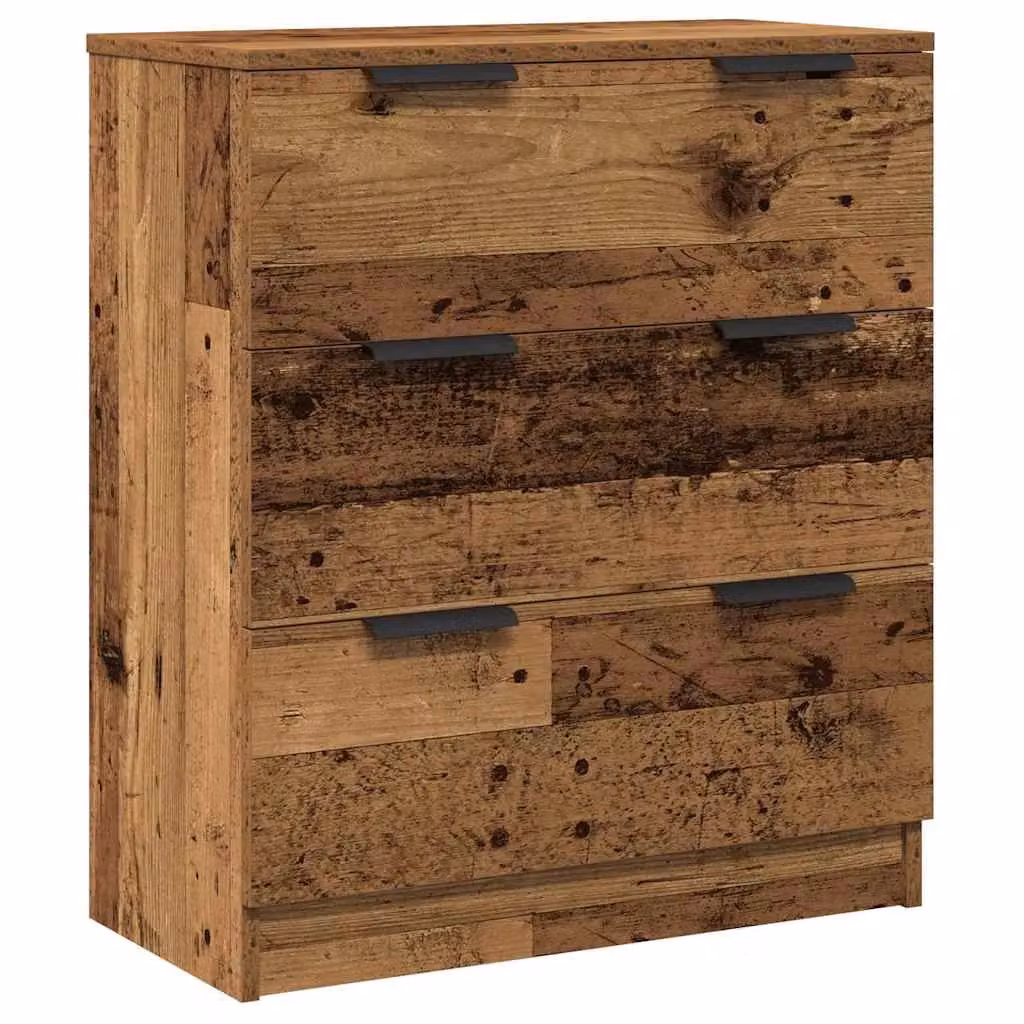 Berkfield Home Set of 3 Classic Sideboards in Brown Old Wood, W/D/H: 60 x 30 x 70 cm – 4