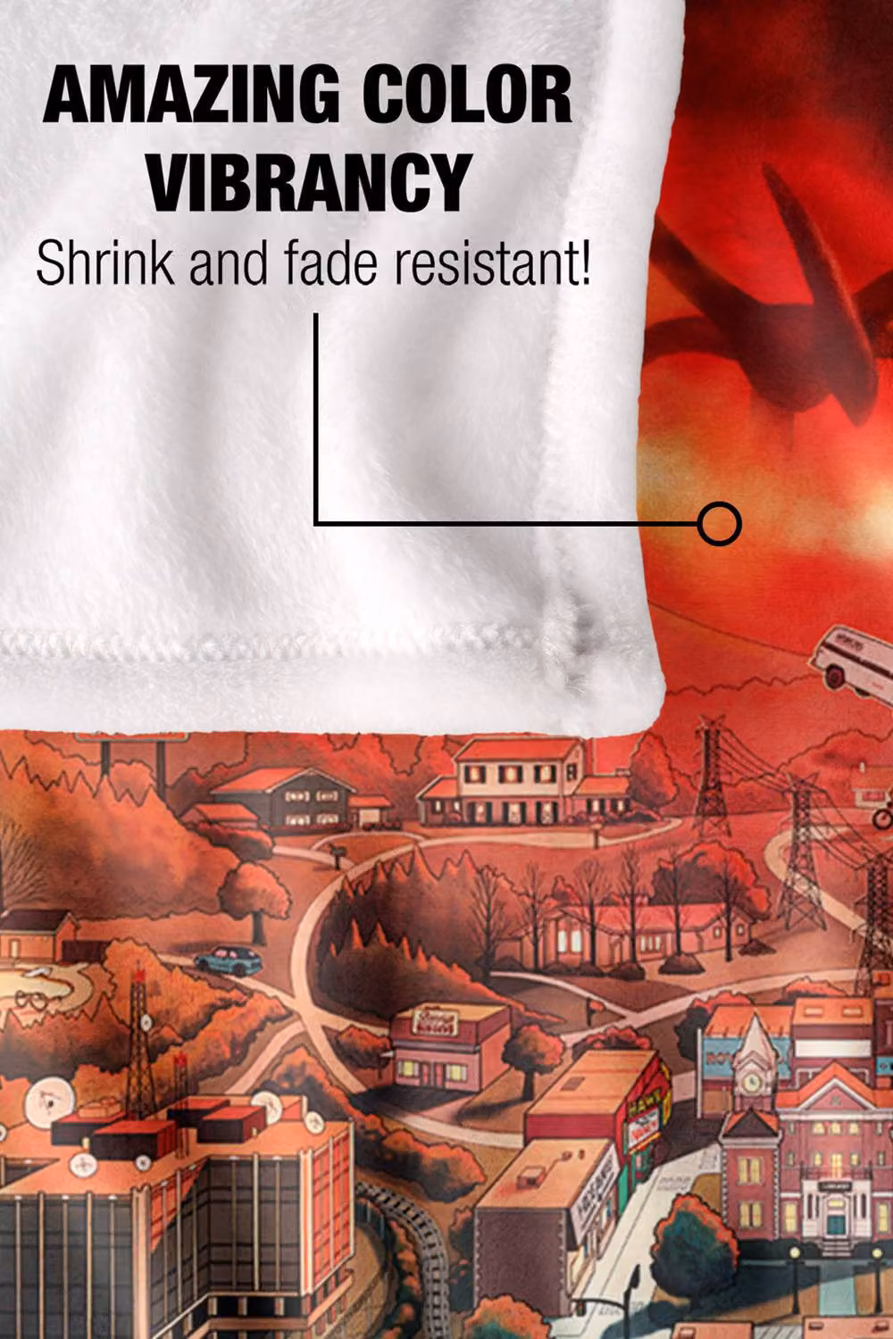 Stranger Things Hawkins Map Super Soft Throw Blanket, Multicolour, W: 152 cm, D: 127 cm – 3