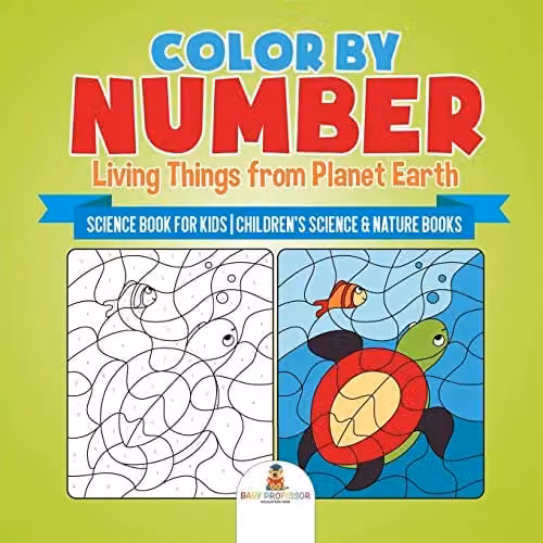 Baby Professor Colour by Number: Living Things from Planet Earth Science Book for Kids, Multicolour, W: 21.59 cm, H: 21.59 cm