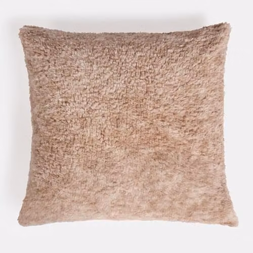 OHS Teddy Marl Soft Fleece Cushion Covers, Pack of 2, Beige, W/D/H: 45 x 45 x 45 cm – 2