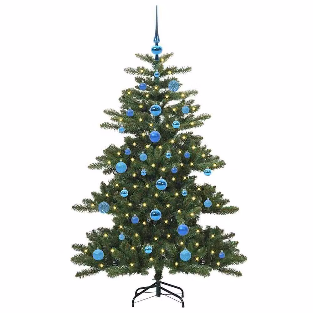 Berkfield Home Green Artificial Hinged Christmas Tree with 150 LEDs, Height: 150 cm – 3