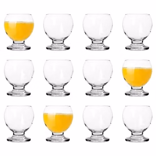 LAV Nectar Transparent Glass Tumblers, Pack of 12, 215ml – 1