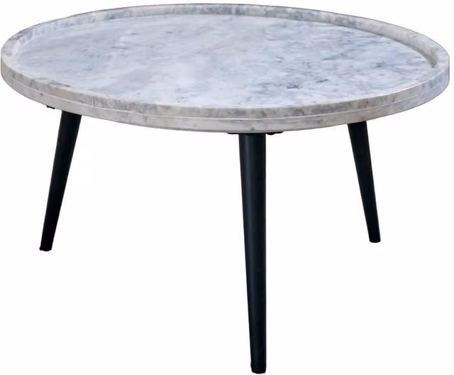 IH Design Tilden Coffee Table with White Marble Top and Metal Legs, W/D/H: 70 x 70 x 36 cm – 1