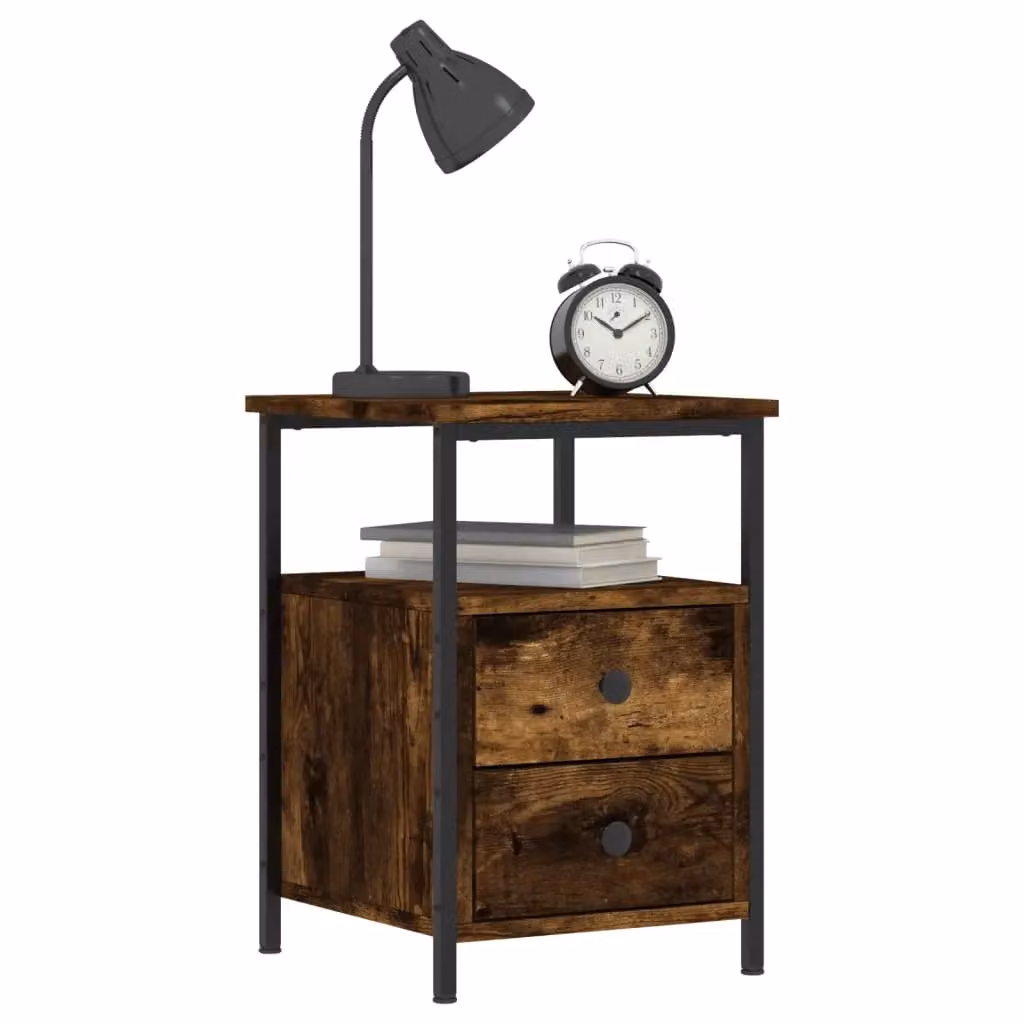 Berkfield Home Bedside Cabinet in Smoked Oak Brown, W/D/H: 34 x 35.5 x 50 cm – 3