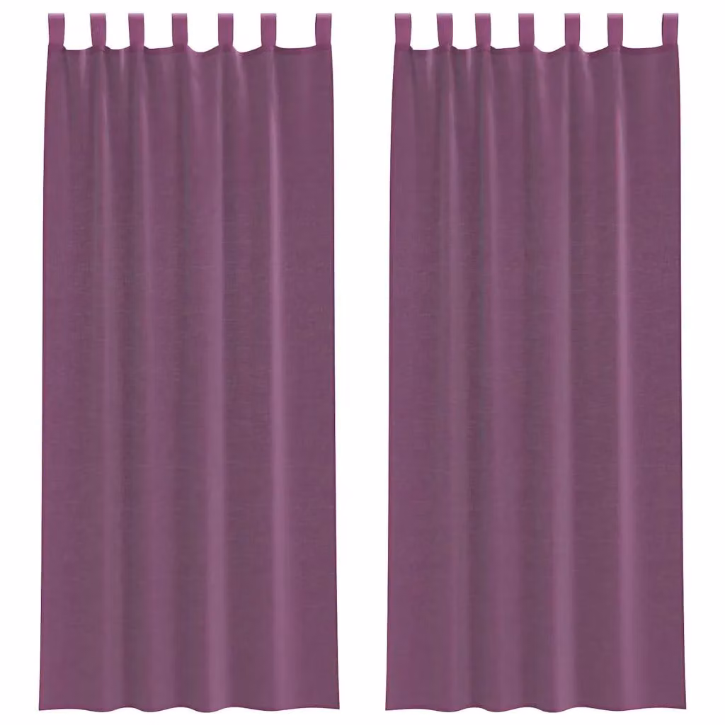 Berkfield Home Purple Voile Fabric Panel Curtains with Tabs, 2 Pack, W: 140 cm, H: 260 cm – 2