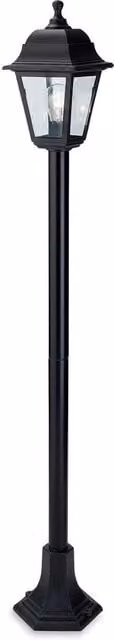 Netlighting Oslo 1 Light Post Lantern in Black Resin with IP44 Rating and E27 Socket